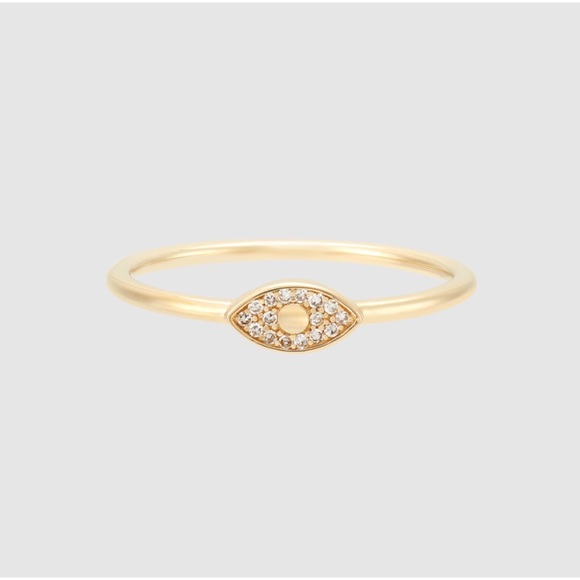 Mejuri Jewelry - Mejuri Diamond Pave Evil Eye Ring 14k Gold